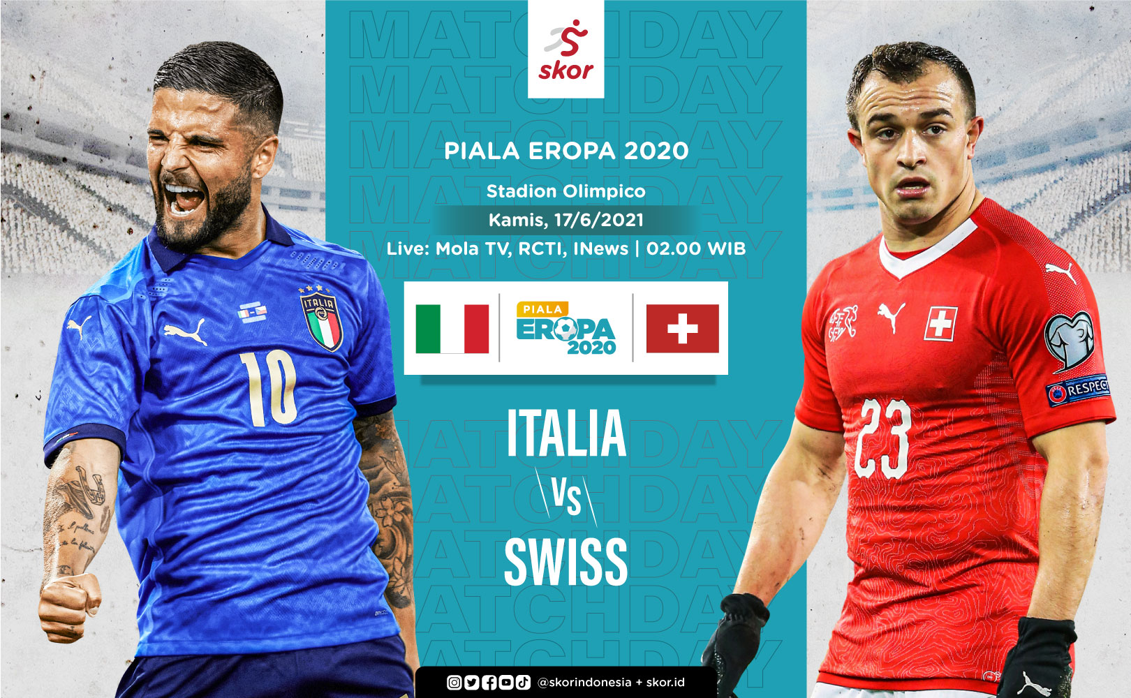 Link Live Streaming Italia vs Swiss di Piala Eropa 2020