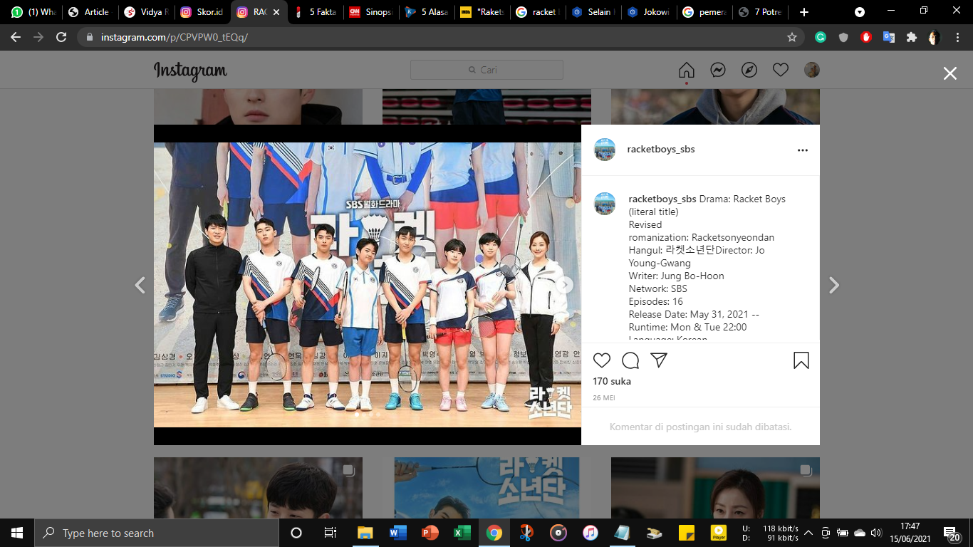 Warganet Geruduk Instagram SBS Korea Usai Istora Senayan Muncul di Drakor Racket Boys