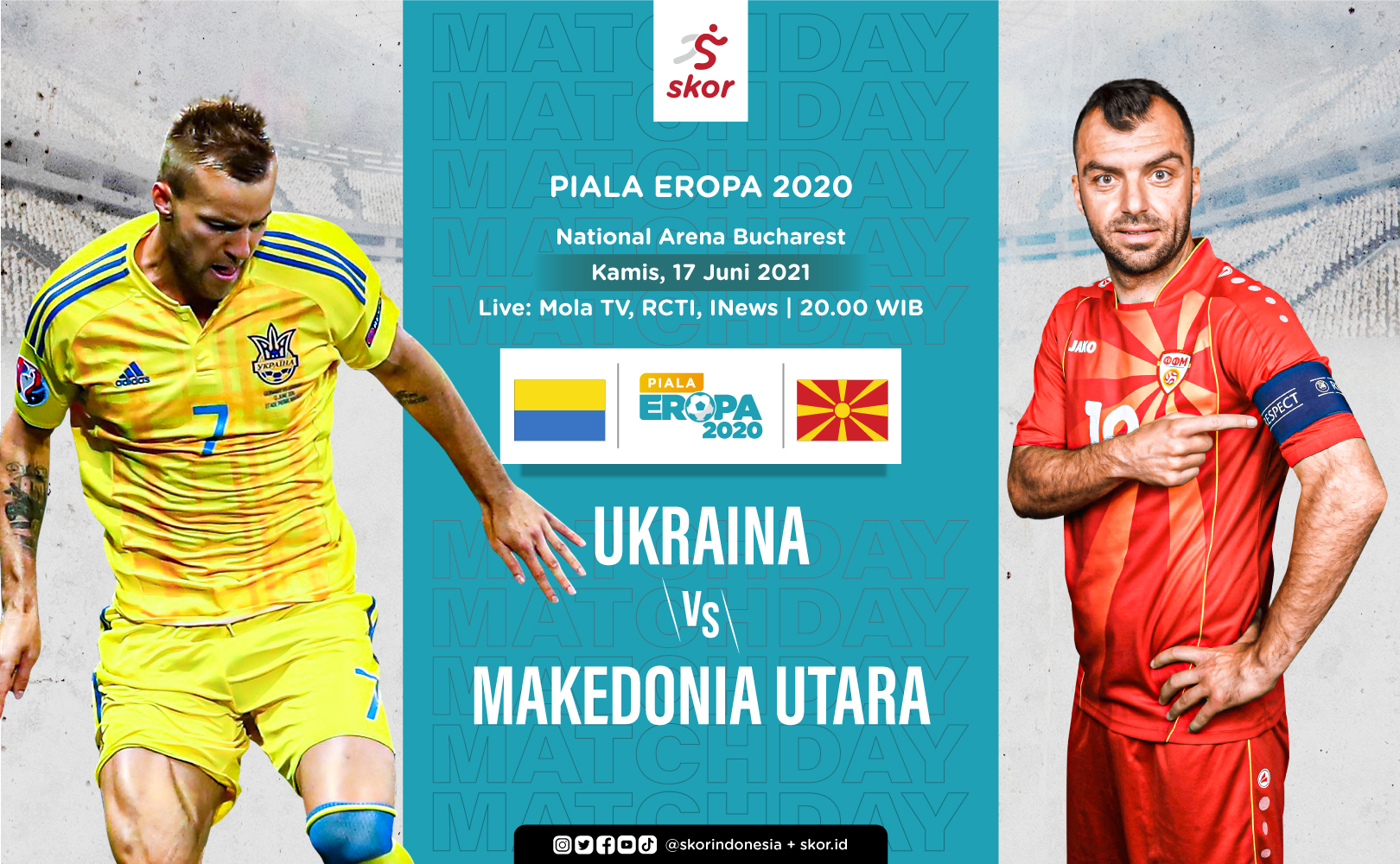 Link Live Streaming Ukraina vs Makedonia Utara di Euro 2020