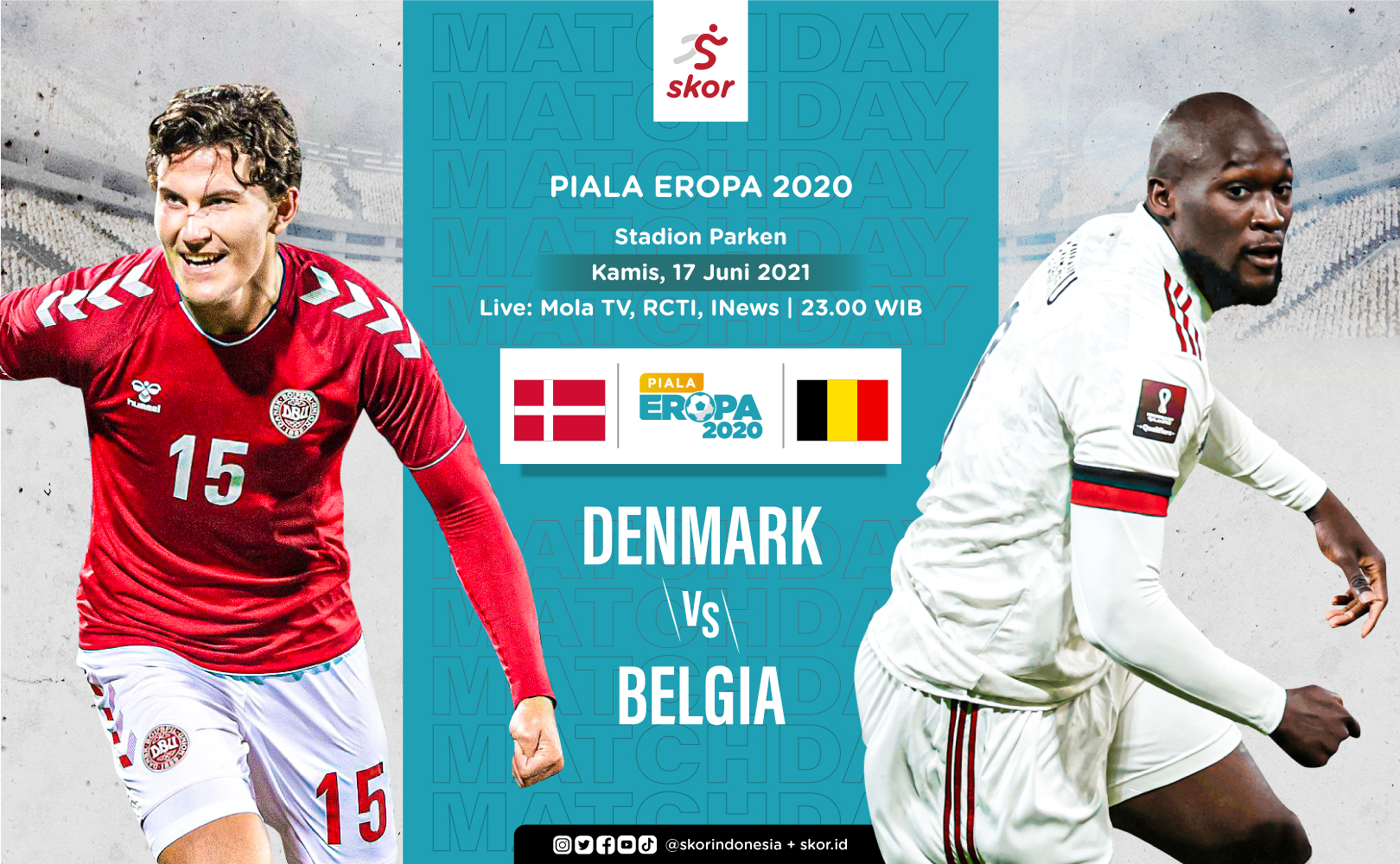 Link Live Streaming Denmark vs Belgia di Piala Eropa 2020