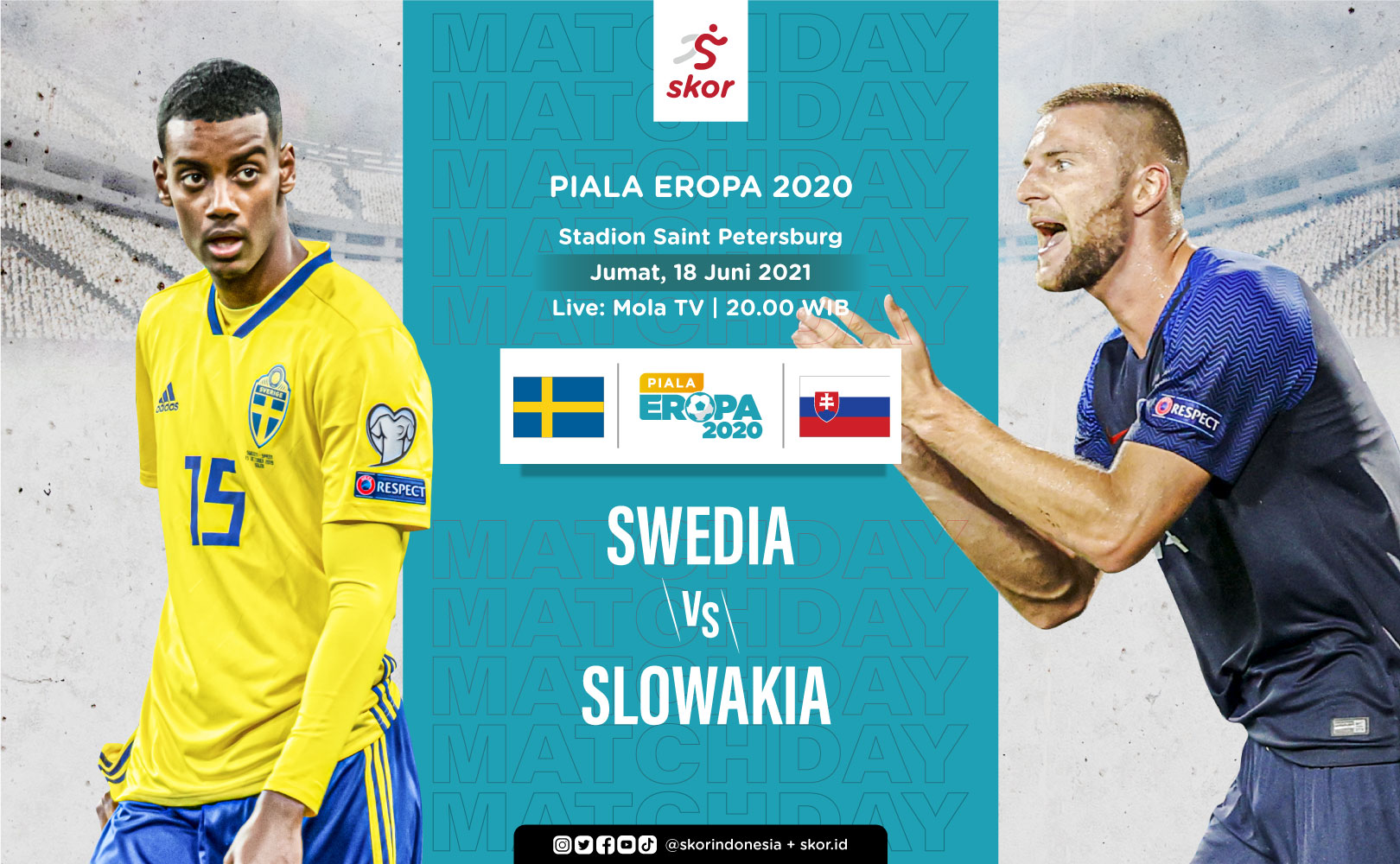 Link Live Streaming Swedia vs Slowakia di Piala Eropa 2020
