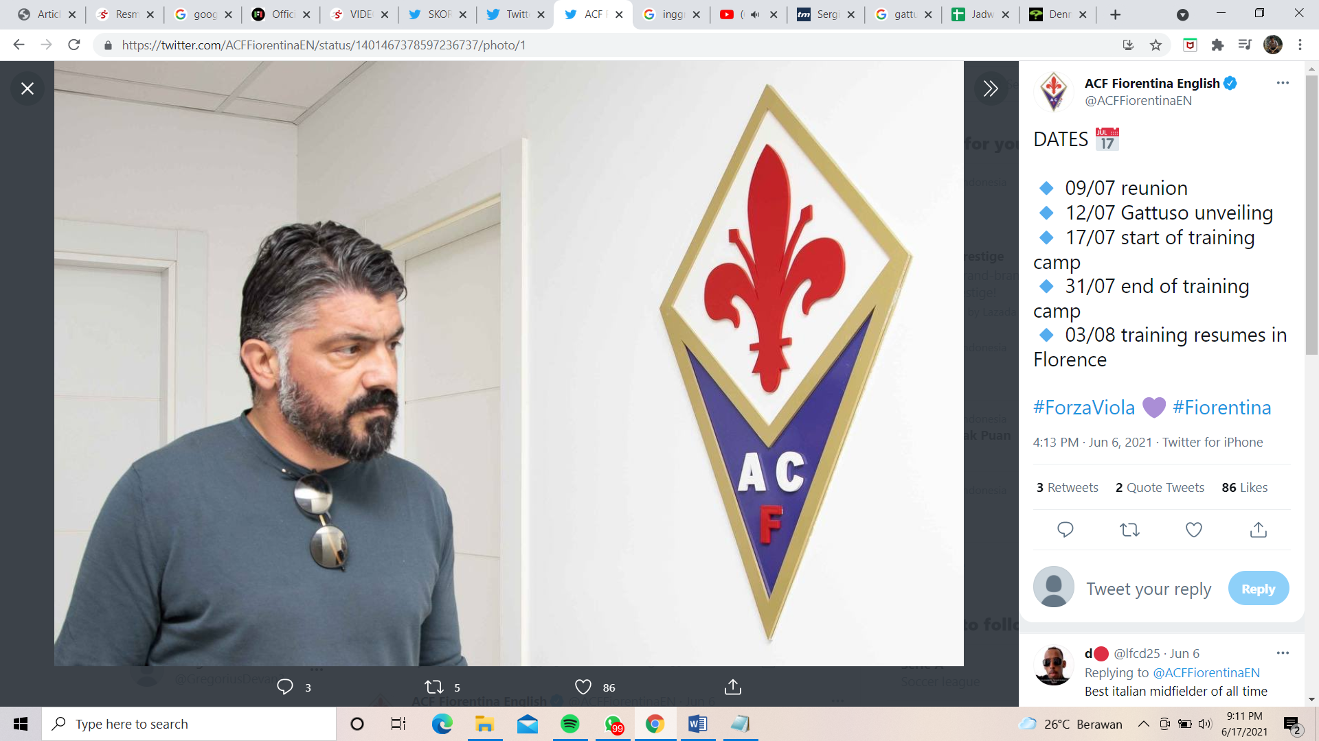 Belum Genap Satu Bulan, Gennaro Gattuso Tak Jadi Latih Fiorentina