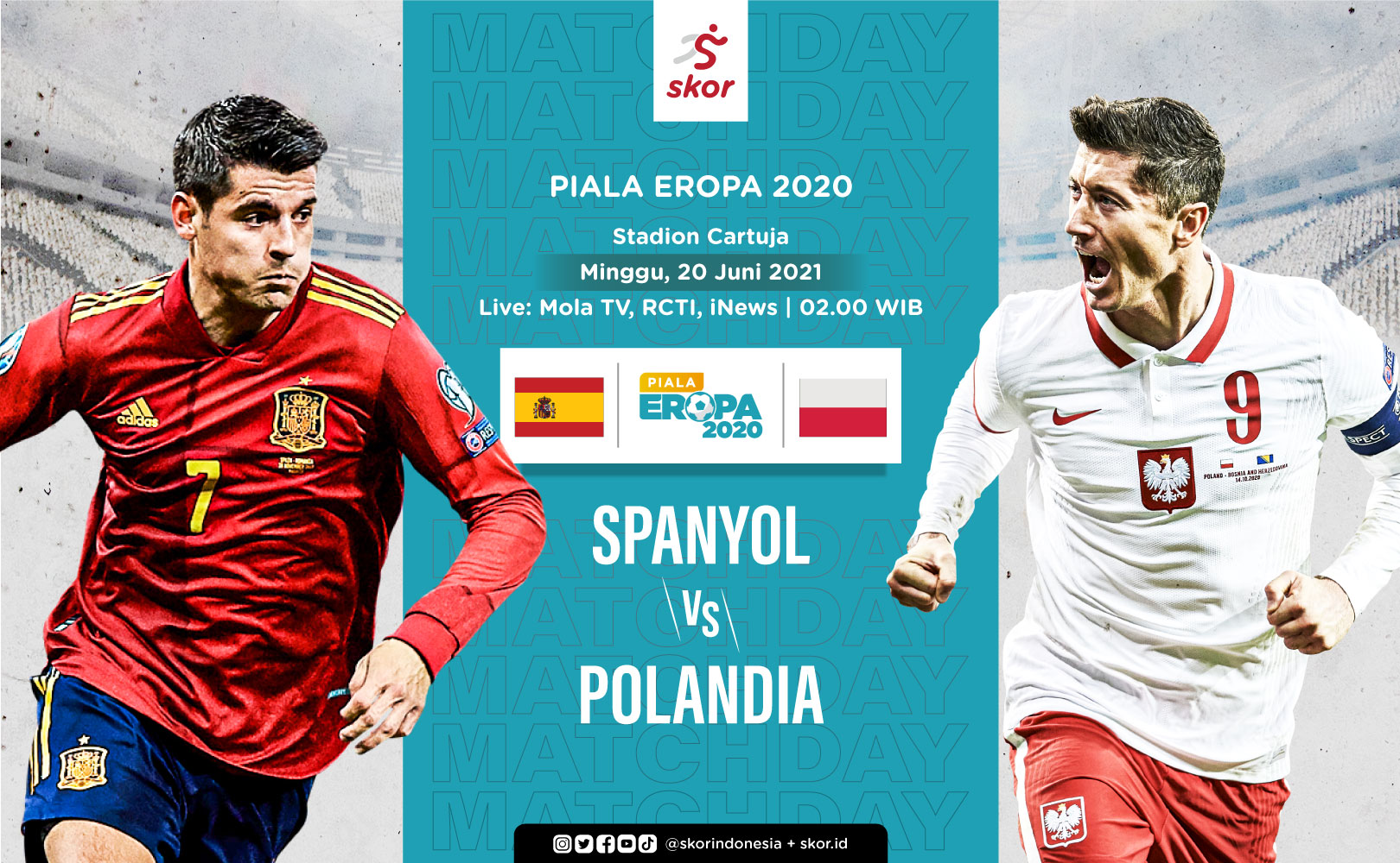 Link Live Streaming Spanyol vs Polandia di Euro 2020