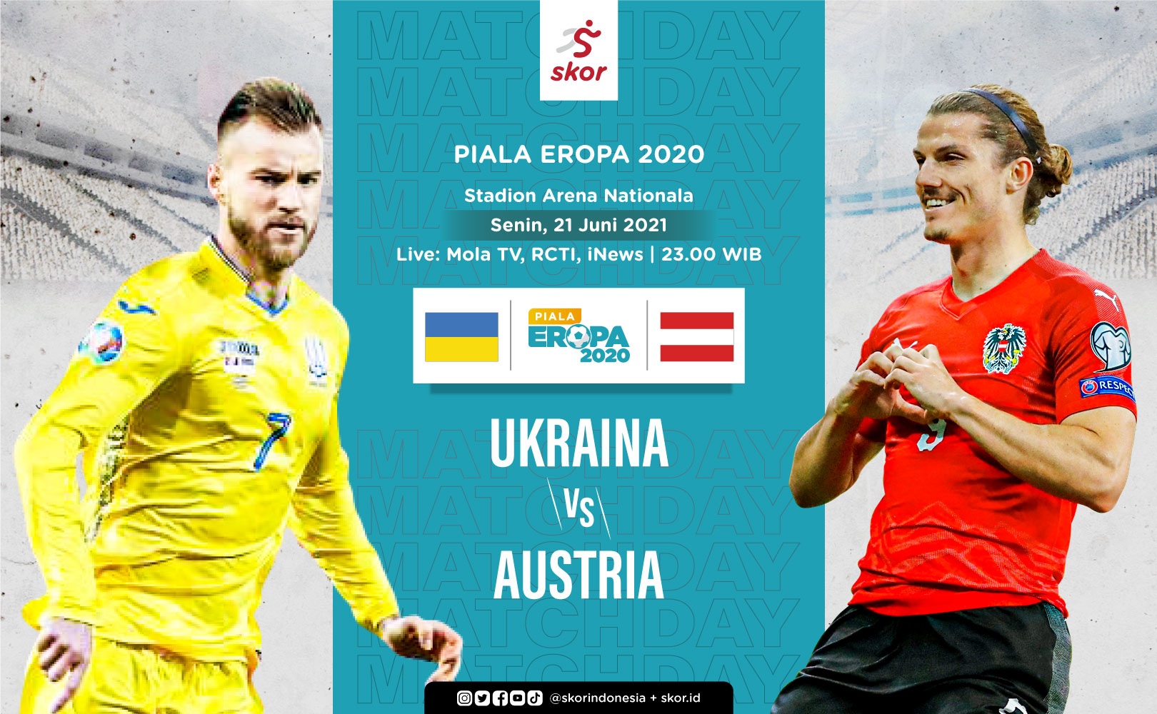 Link Live Streaming Ukraina vs Austria di Piala Eropa 2020