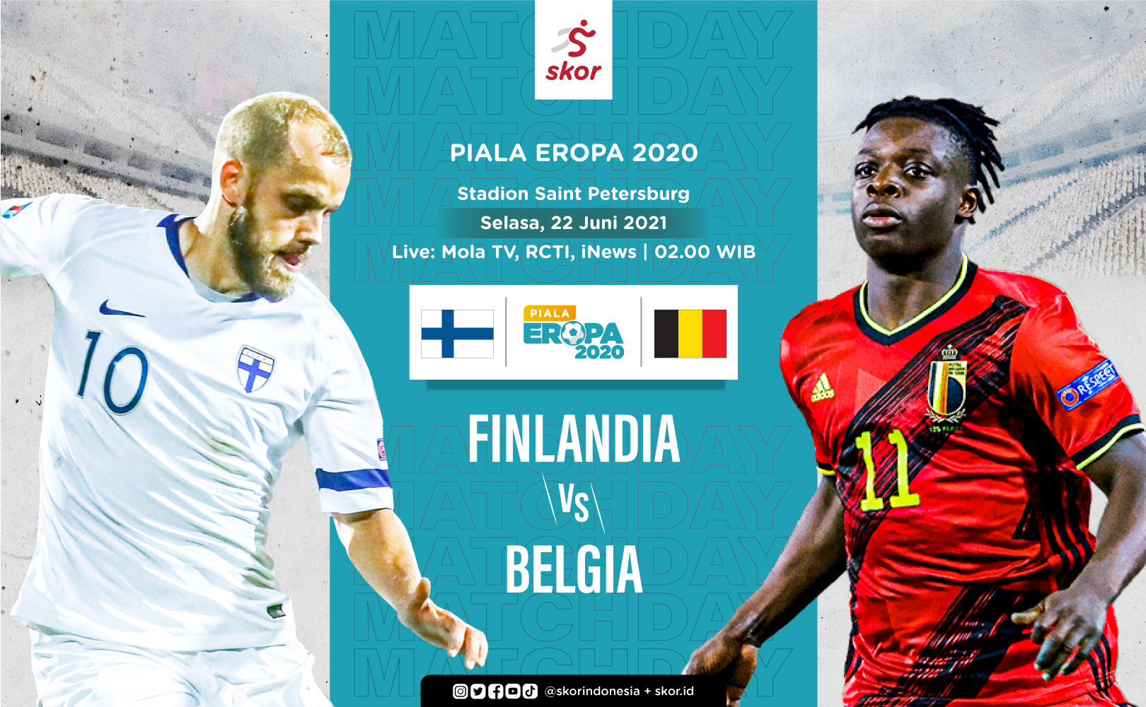 Link Live Streaming Finlandia vs Belgia di Euro 2020
