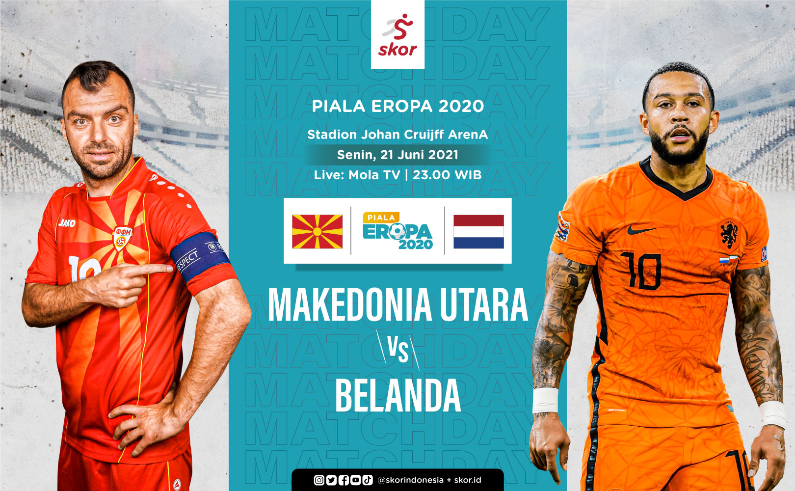 Link Live Streaming Makedonia Utara vs Belanda di Piala Eropa 2020