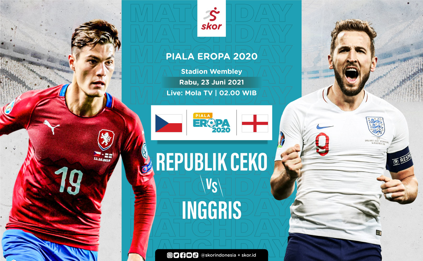 Link Live Streaming Republik Ceko vs Inggris di Piala Eropa 2020