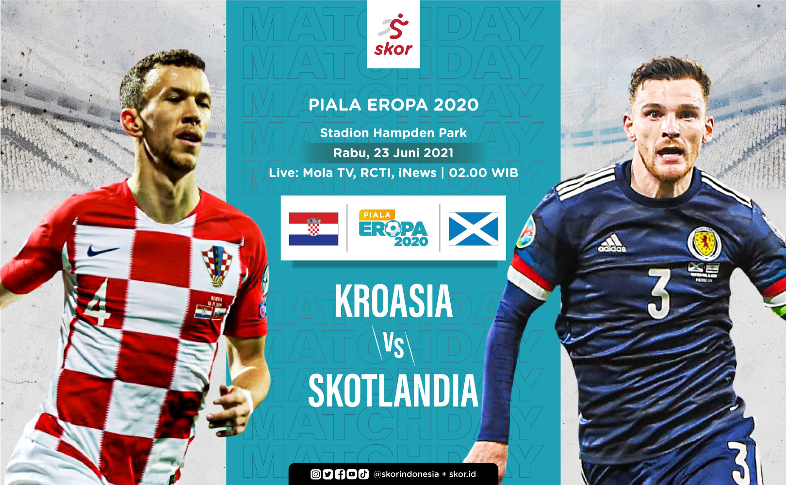Link Live Streaming Kroasia vs Skotlandia di Piala Eropa 2020