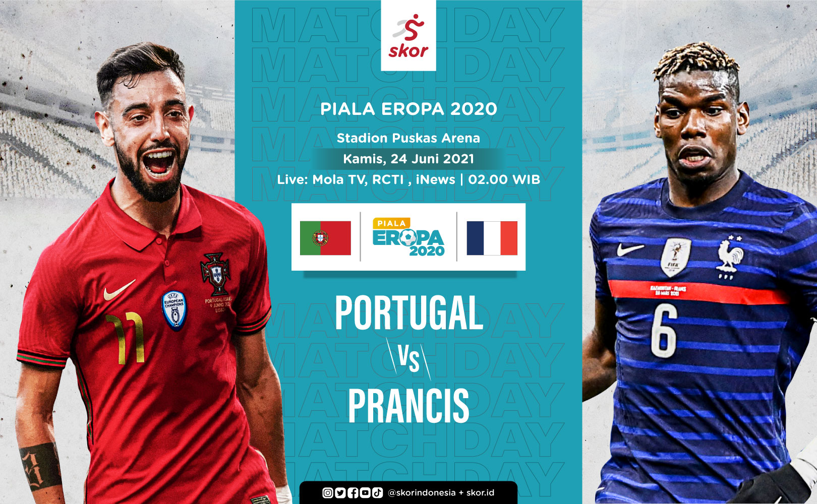 Link Live Streaming Portugal vs Prancis di Euro 2020