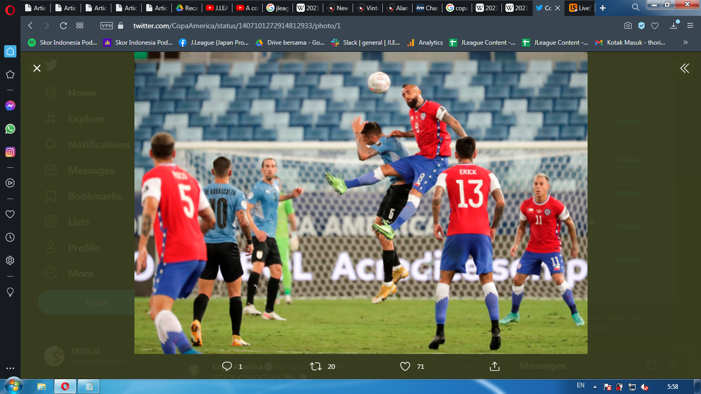 Link Live Streaming Cile vs Paraguay di Copa America 2021