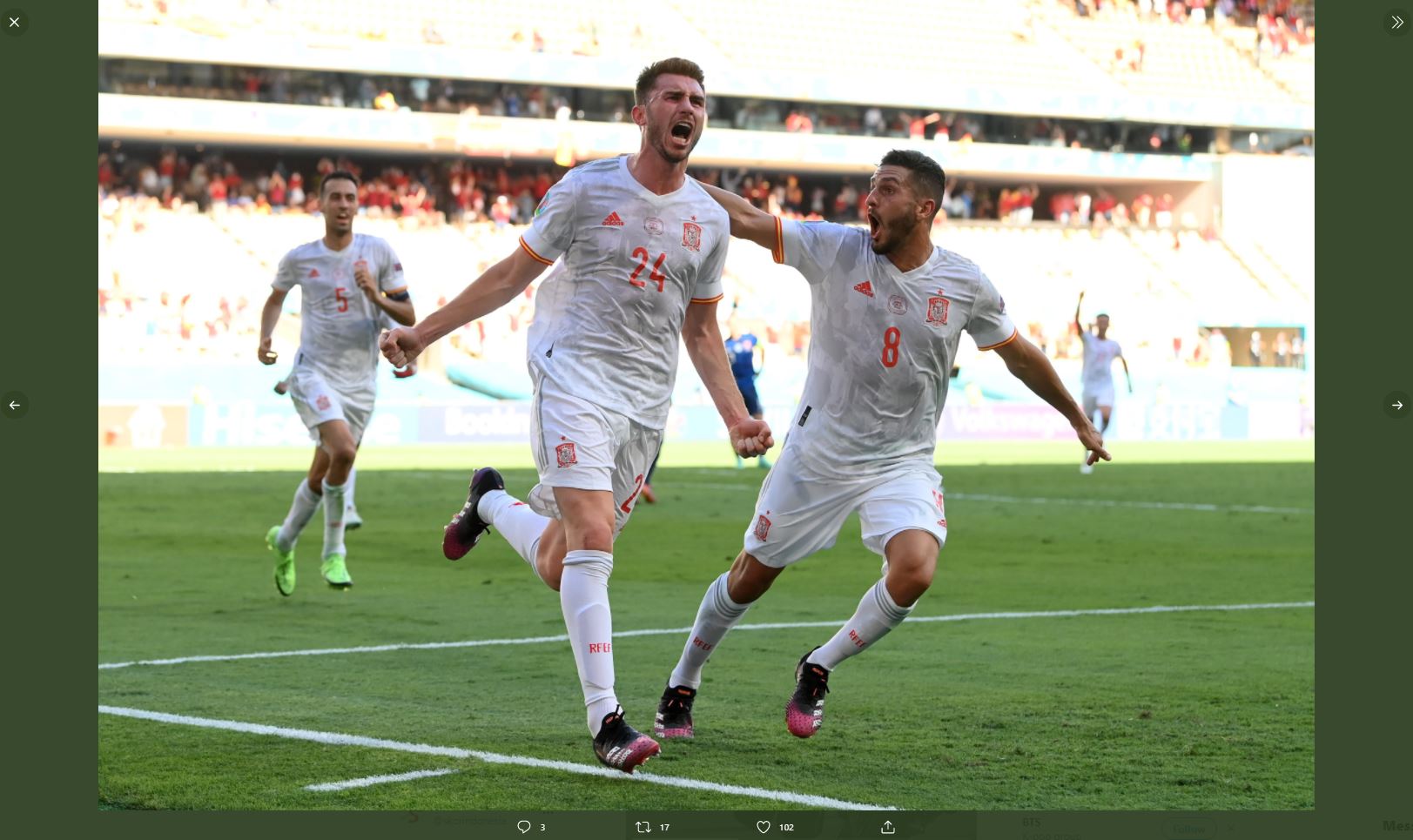 VIDEO: Kebahagiaan Aymeric Laporte setelah Cetak Gol untuk Timnas Spanyol