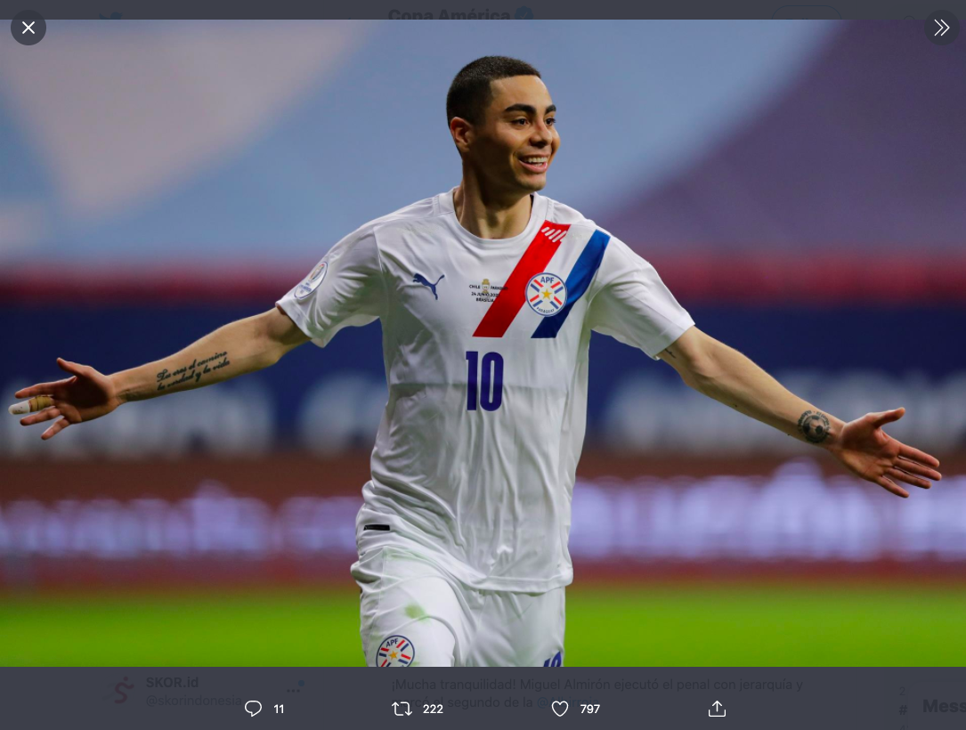 Hasil Cile vs Paraguay di Copa America 2021: Penalti Miguel Almiron Bungkam La Roja 2-0