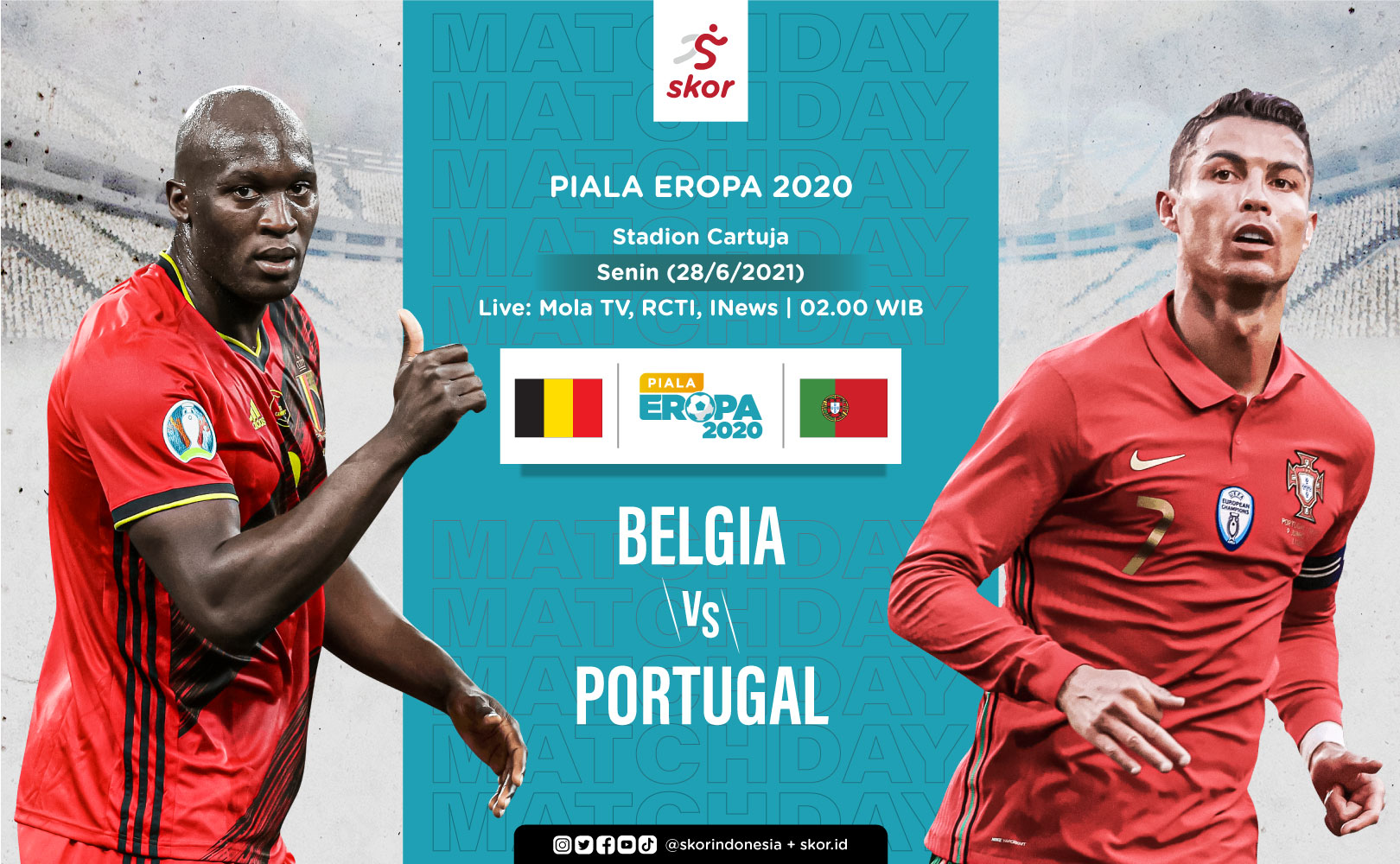 Link Live Streaming Belgia vs Portugal di Piala Eropa 2020