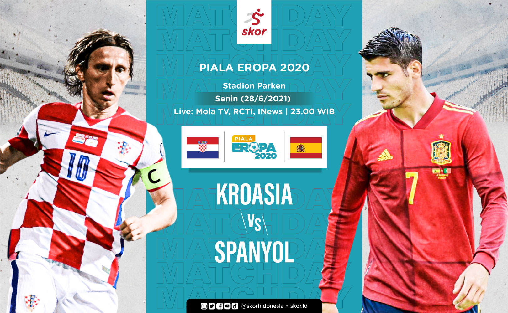 Link Live Streaming Kroasia vs Spanyol di Piala Eropa 2020