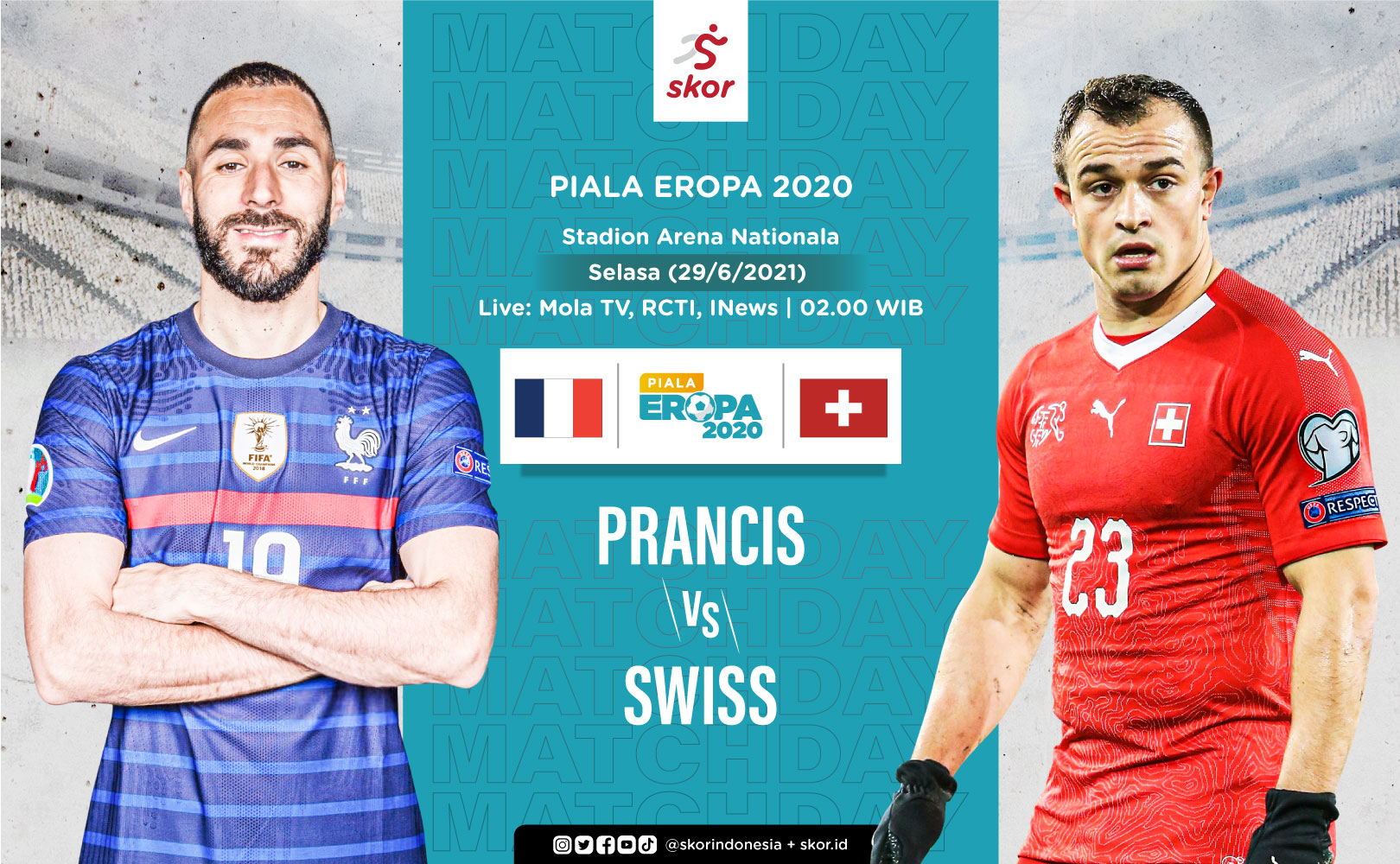 Link Live Streaming Prancis vs Swiss di Piala Eropa 2020