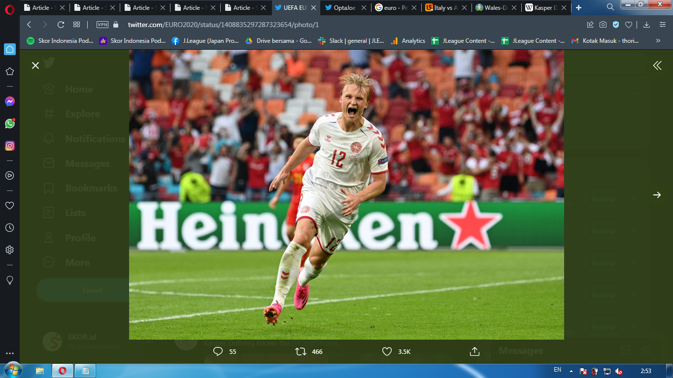 Kasper Dolberg Ikuti Jejak Bendtner dan Larsen untuk Denmark di Piala Eropa