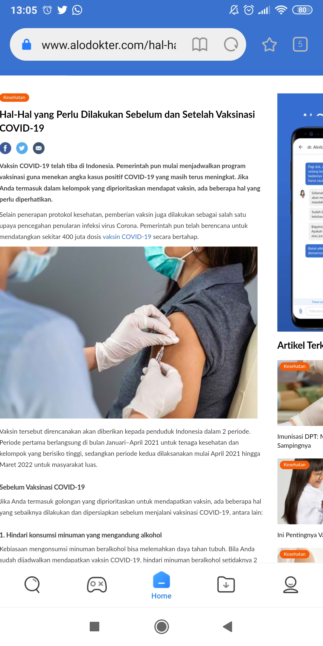 Catat, Hal yang Perlu Diperhatikan Sebelum dan Setelah Vaksinasi Covid-19