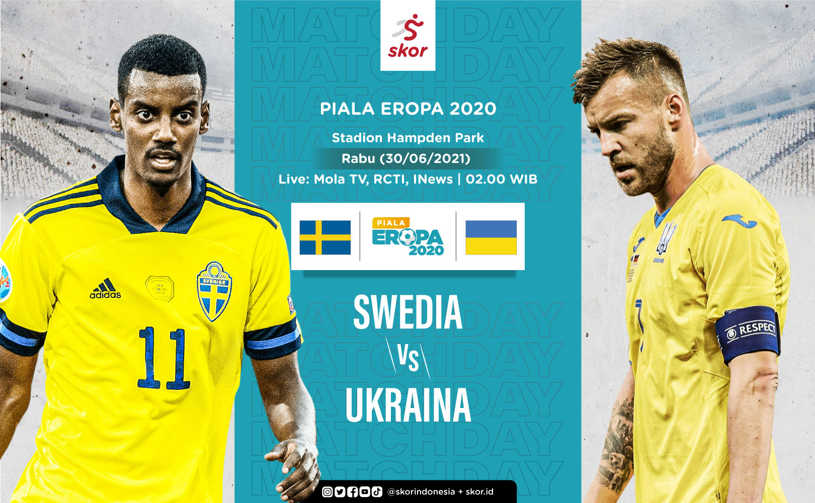Link Live Streaming Swedia vs Ukraina di Piala Eropa 2020