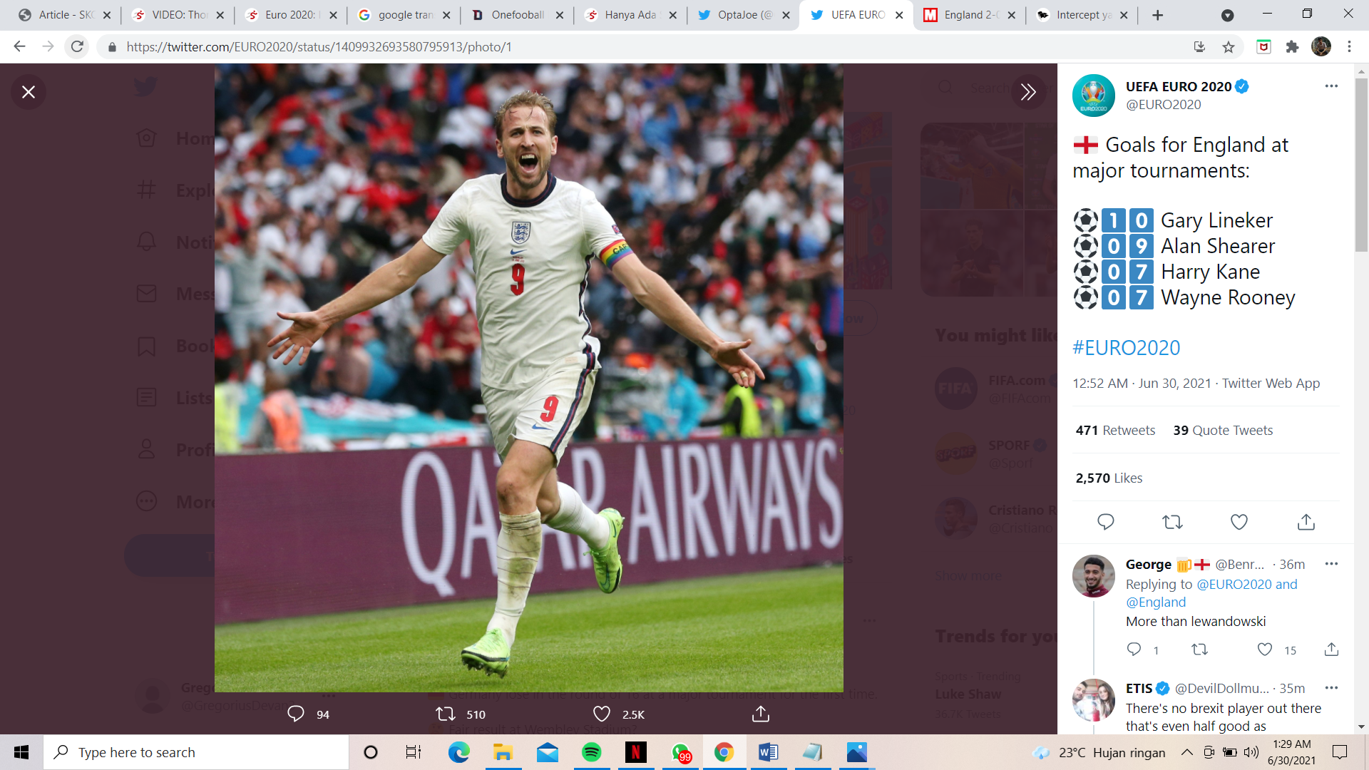 Harry Kane Tegaskan Target Inggris Kembali ke Wembley untuk Partai Final