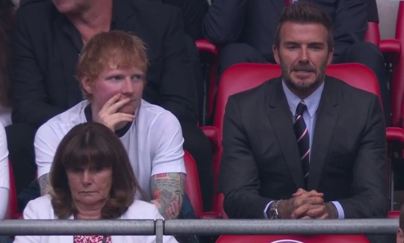 Ed Sheeran dan David Beckham Nobar Laga Inggris vs Jerman di Royal Box Wembley