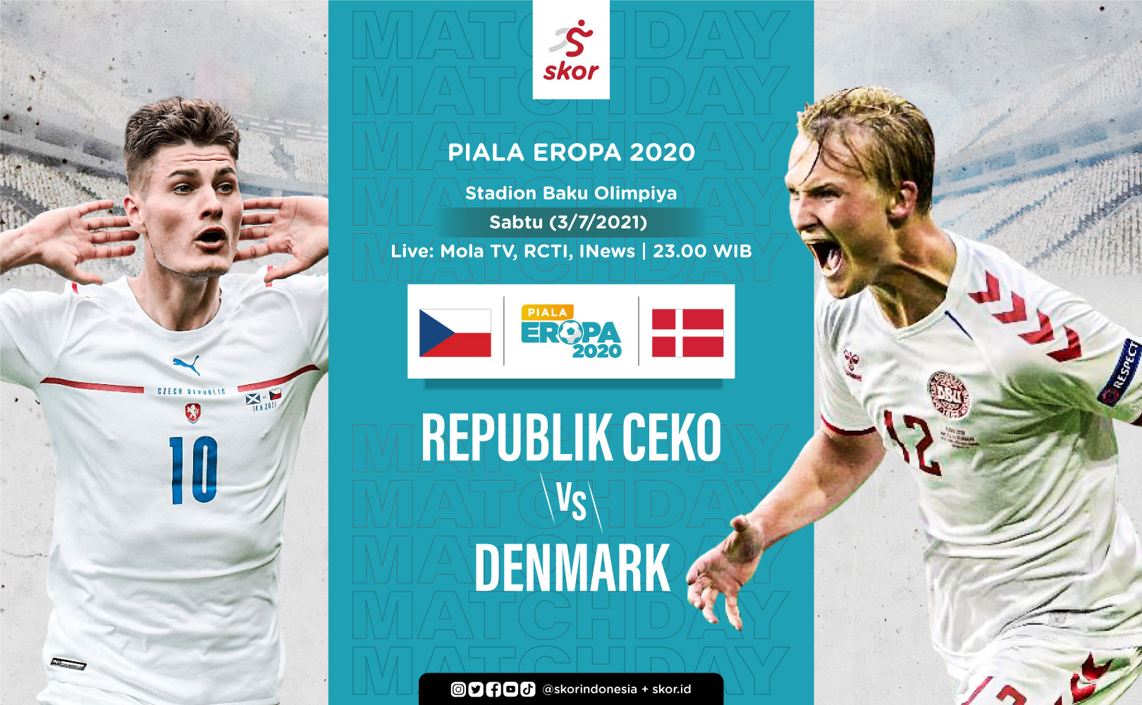 Prediksi Piala Eropa 2020 - Republik Ceko vs Denmark: Tim Dinamit Dihantui Statistik Buruk