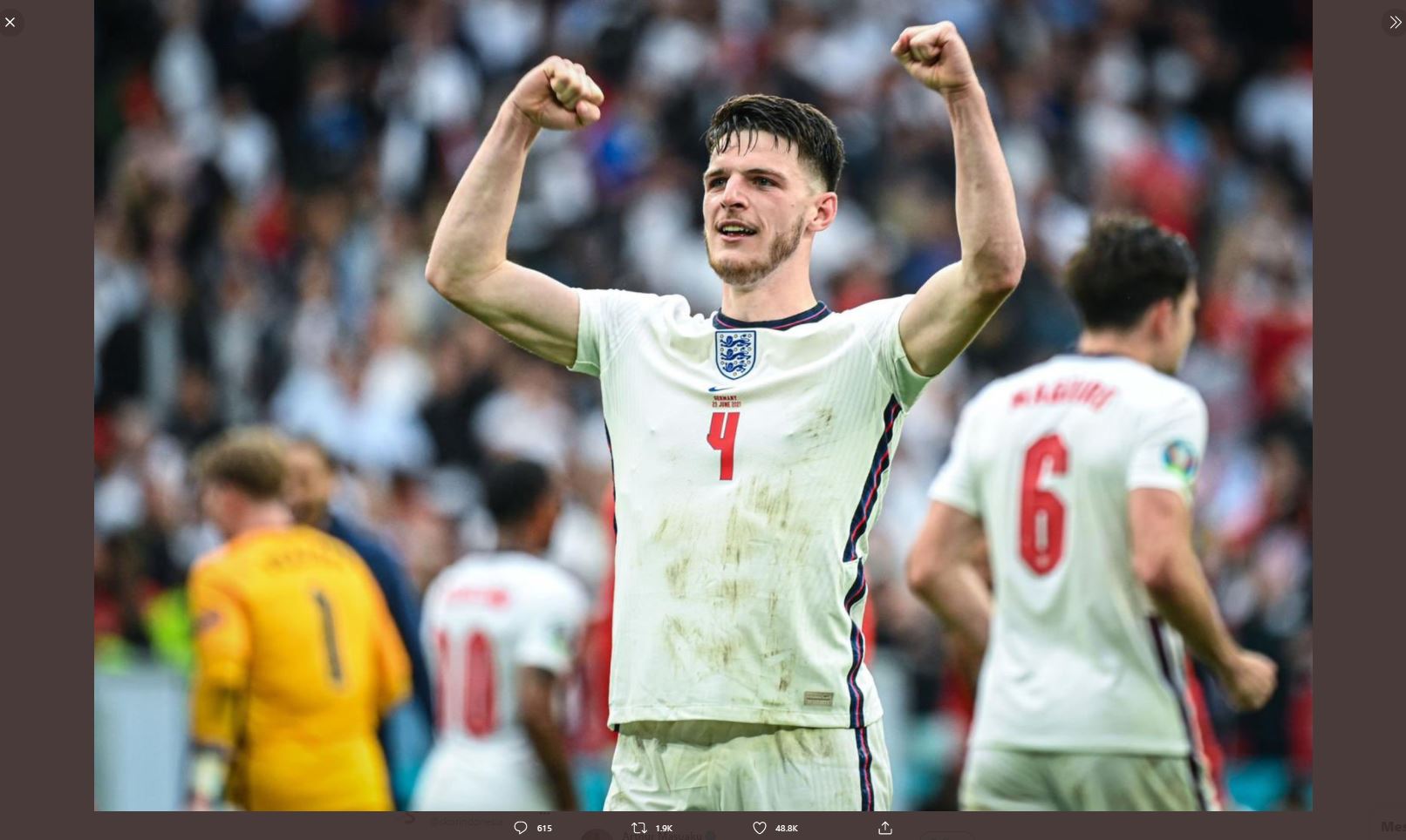 Inggris Melaju ke Semifinal Euro 2020, Declan Rice Dapat Dukungan dari Aktor Hollywood
