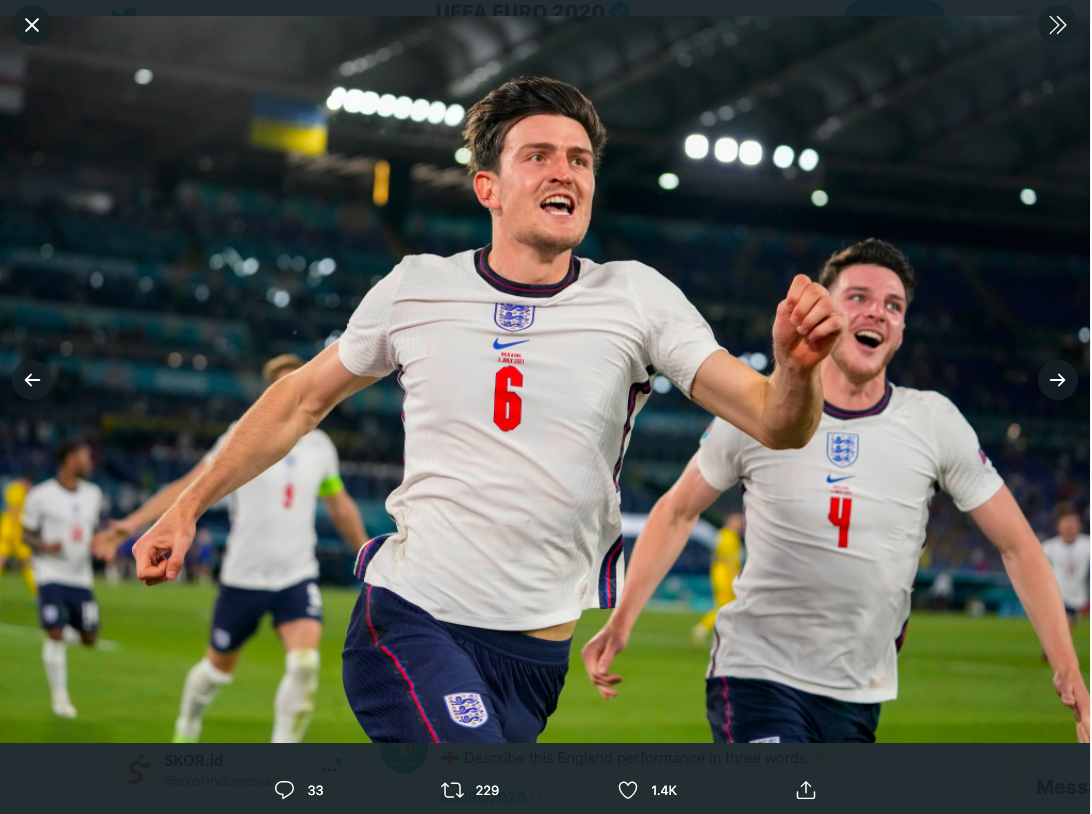 Inggris ke Semifinal, Tuah Jersi Putih pada Fase Gugur Euro 2020 Berlanjut