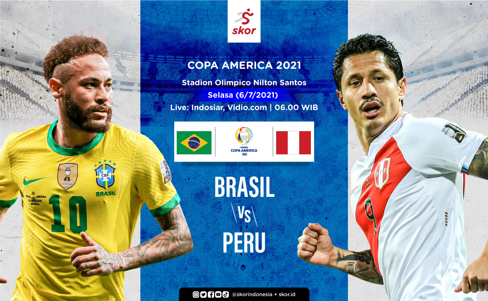 Link Live Streaming Brasil vs Peru di Copa America 2021
