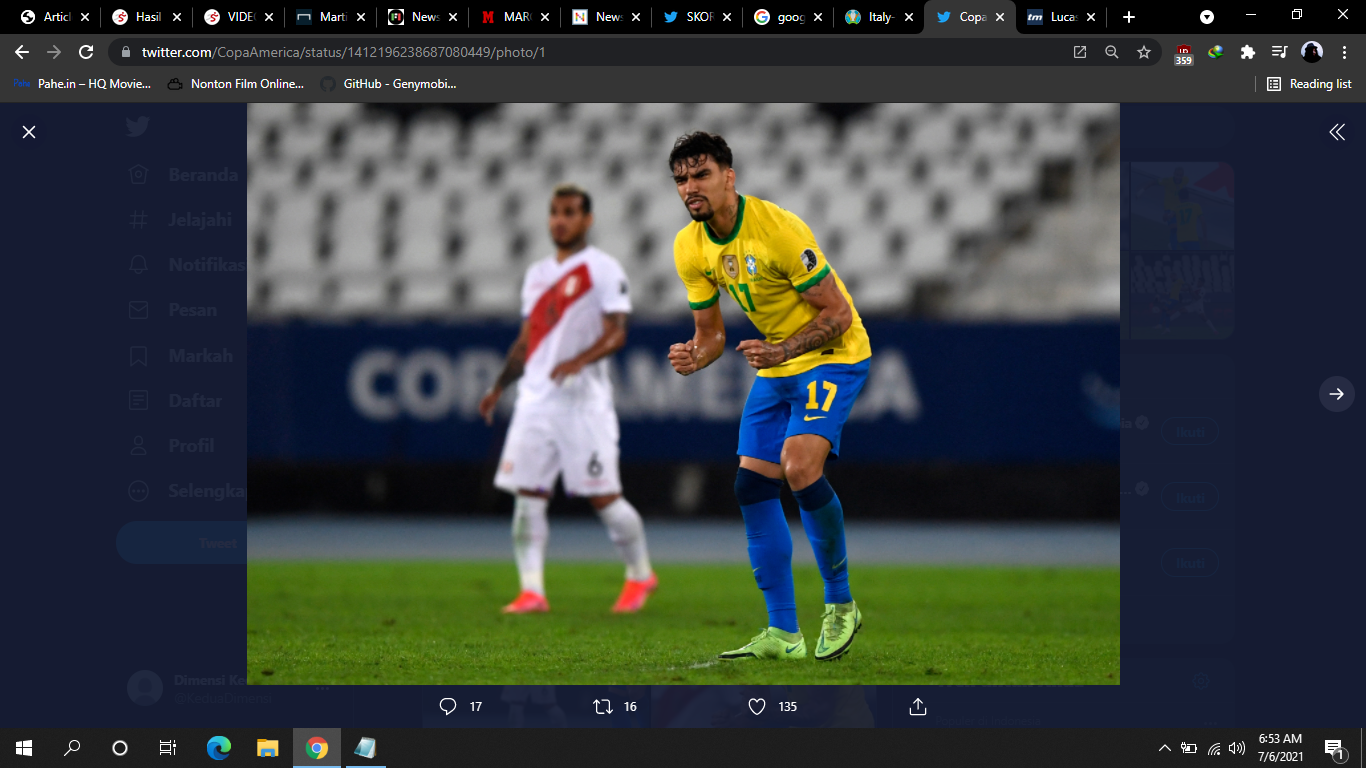 Hasil Brasil vs Peru di Copa America 2021: Gol Tunggal Lucas Paqueta Bawa Tim Samba ke Final