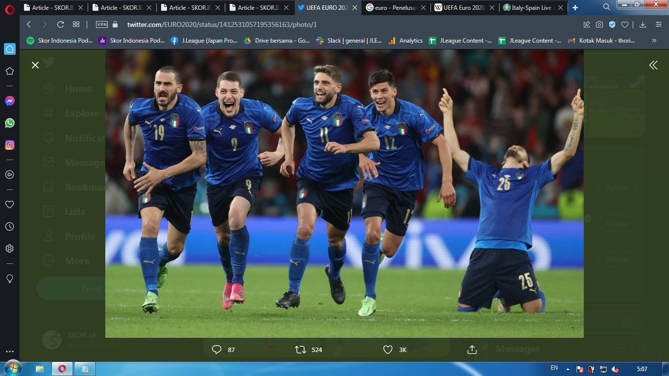 VIDEO: Suporter Italia Merayakan Kelolosan Tim Kesayangan ke Final Euro 2020