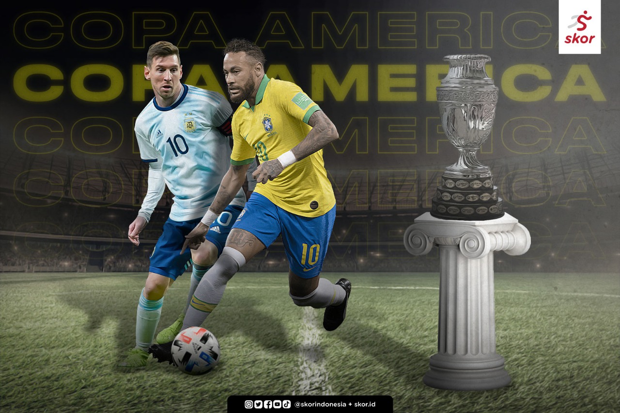 Lionel Messi vs Neymar di Final Copa America 2021