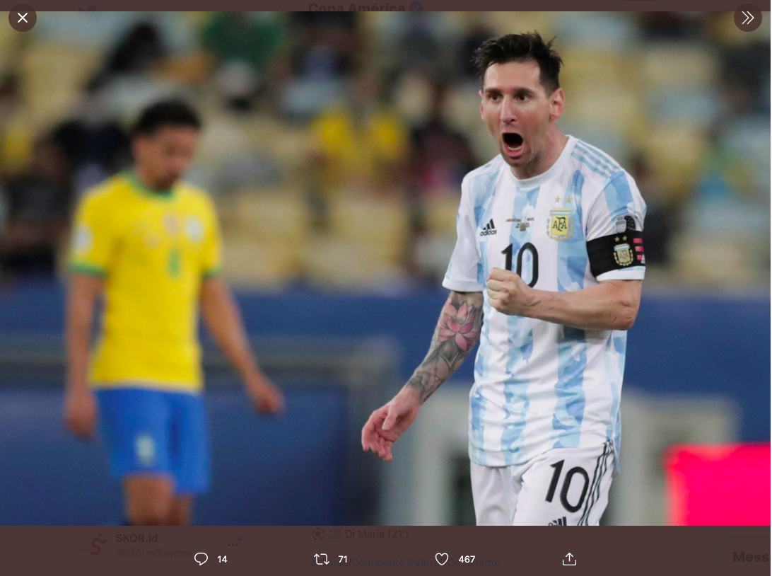 Top Skor Copa America 2021: Lionel Messi  Bertahan di Puncak Bersama Pemain Kolombia