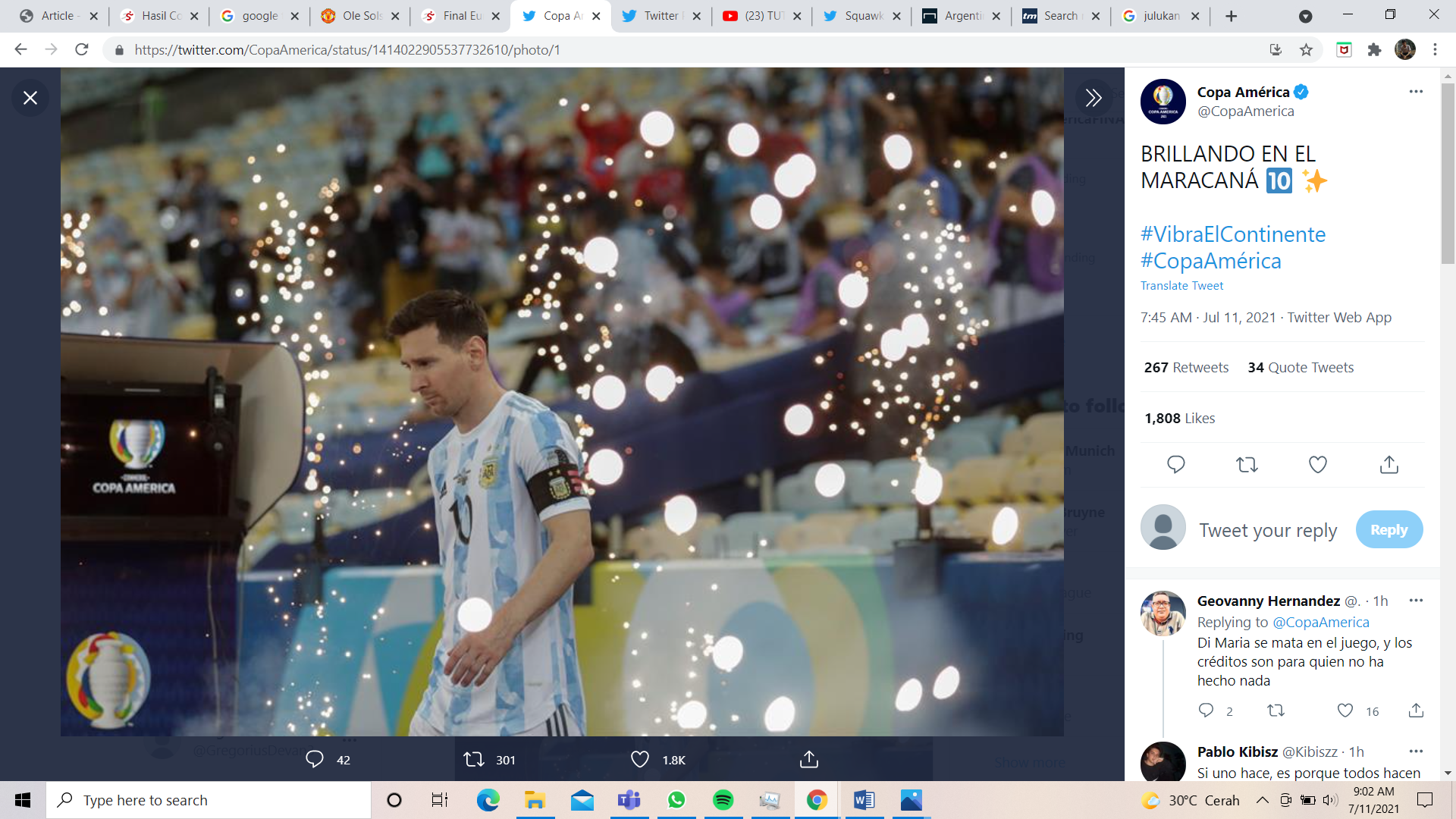 Setelah Penantian 15 Tahun, Lionel Messi Akhirnya Juara bersama Argentina