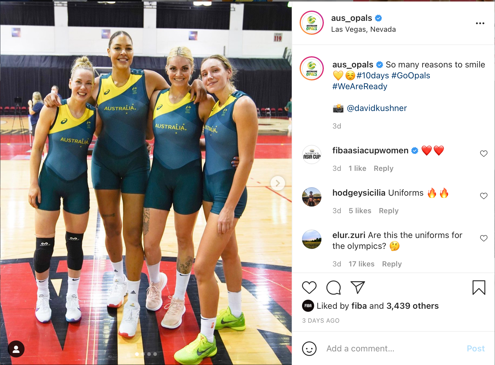Jersey Unik Timnas Basket Putri Australia, Atasan dan Bawahan Menyambung Mirip Baju Renang