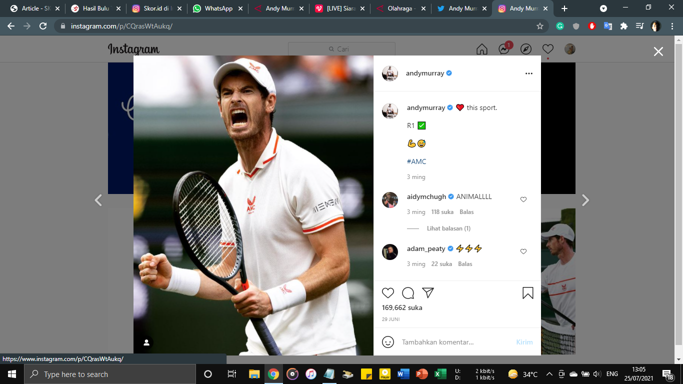 Andy Murray Sadar Diri Jelang Jumpa Novak Djokovic di 16 Besar Madrid Open 2022