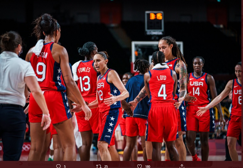 Hasil Final Basket Putri Olimpiade 2020 Tokyo: Benamkan Jepang, Timnas Putri AS Raih Medali Emas 7 Kali Beruntun