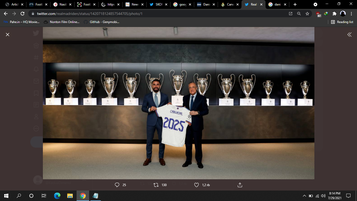 Dani Carvajal Teken Kontrak Baru di Real Madrid hingga 2025