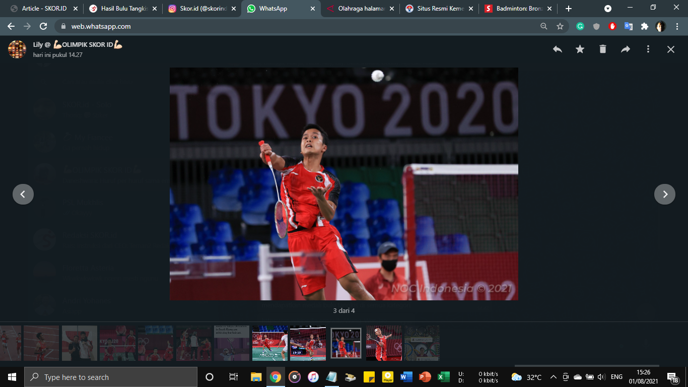Link Live Streaming Bulu Tangkis Olimpiade Tokyo 2020: Anthony Ginting Jaga Asa Medali Perunggu