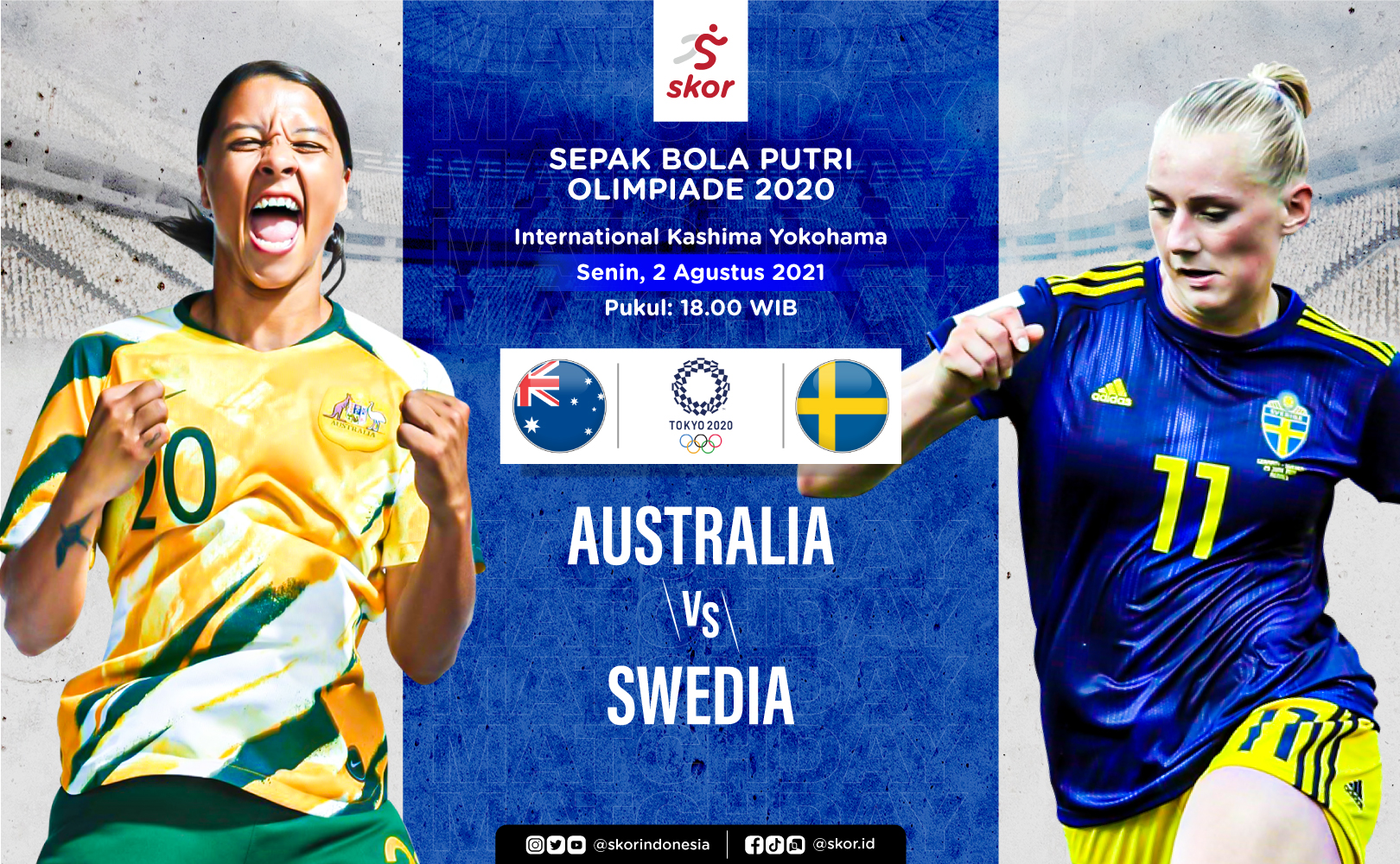 Link Live Streaming Semifinal Sepak Bola Putri Olimpiade Tokyo: Australia vs Swedia