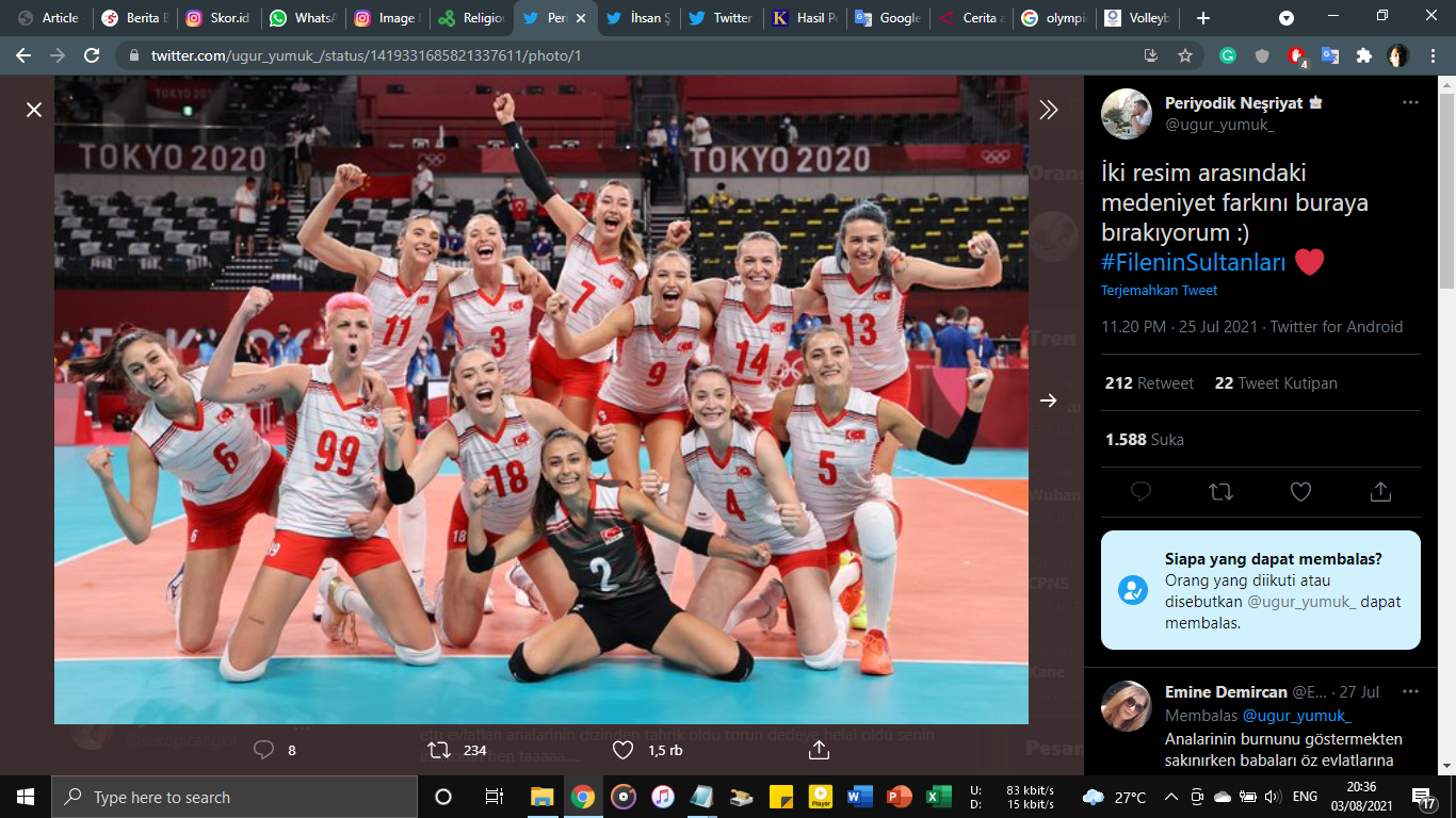 Link Live Streaming Voli Putri Olimpiade Tokyo 2020: Korea Selatan vs Turki