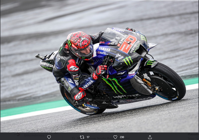 MotoGP Styria 2021: Fabio Quartararo Lihat Sisi Positif dari Berlatih dalam Kondisi Tak Ideal