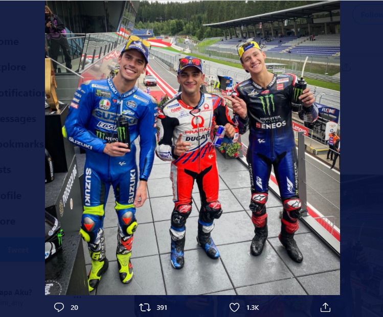 Syok, Jorge Martin Dedikasikan Kemenangan di MotoGP Styria 2021 untuk Sang Kakek
