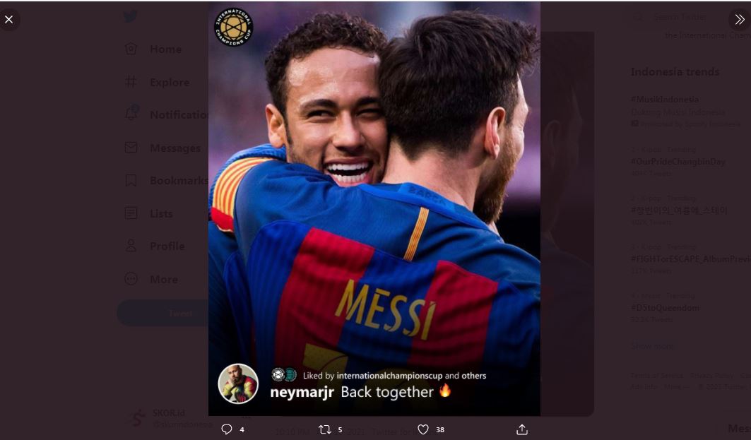 Sambut Lionel Messi ke PSG, Mimpi Neymar Menjadi Nyata