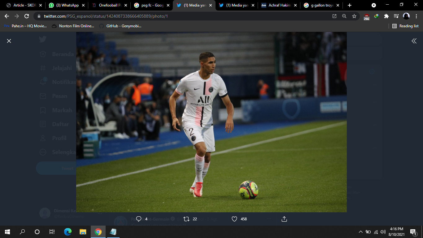 Achraf Hakimi Saingi Lionel Messi sebagai Eksekutor Tendangan Bebas di Paris Saint-Germain