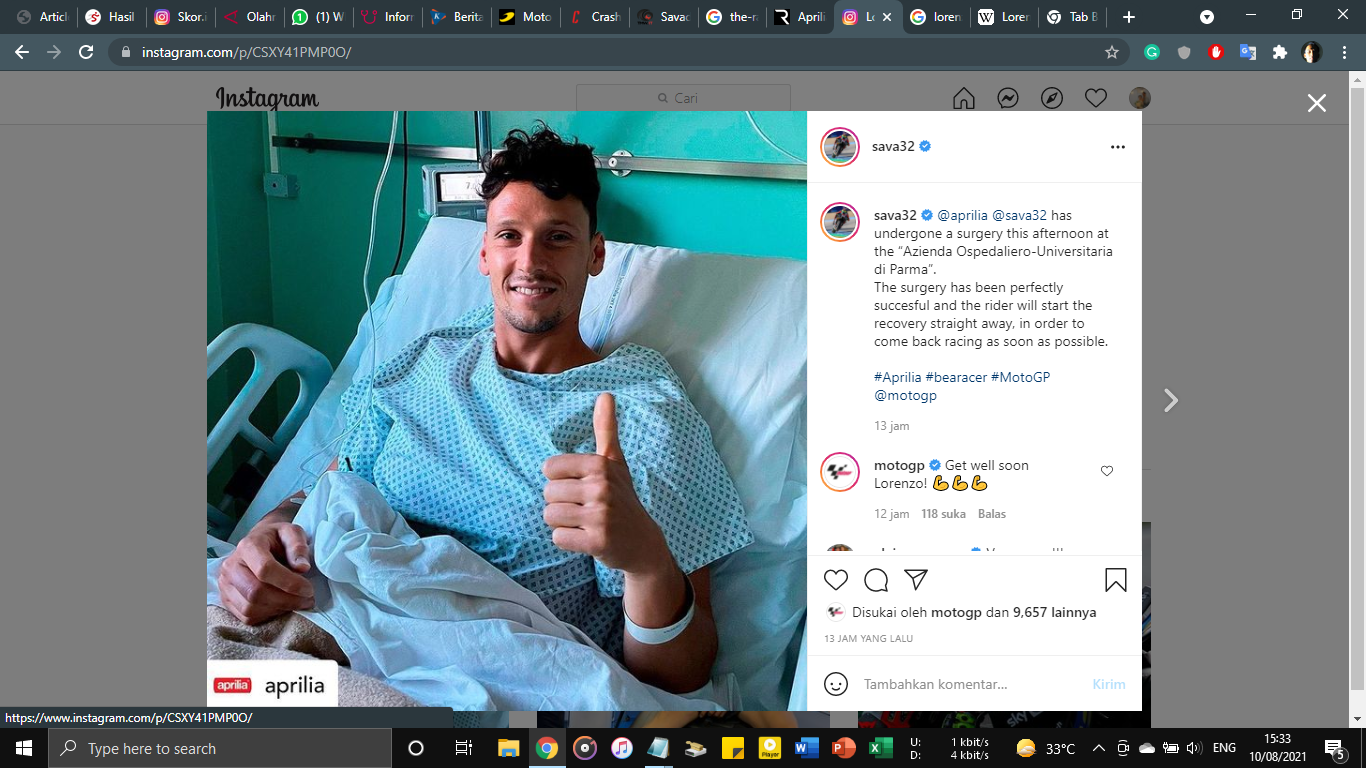 Cedera Kambuh, Lorenzo Savadori Absen dari MotoGP Inggris 2021