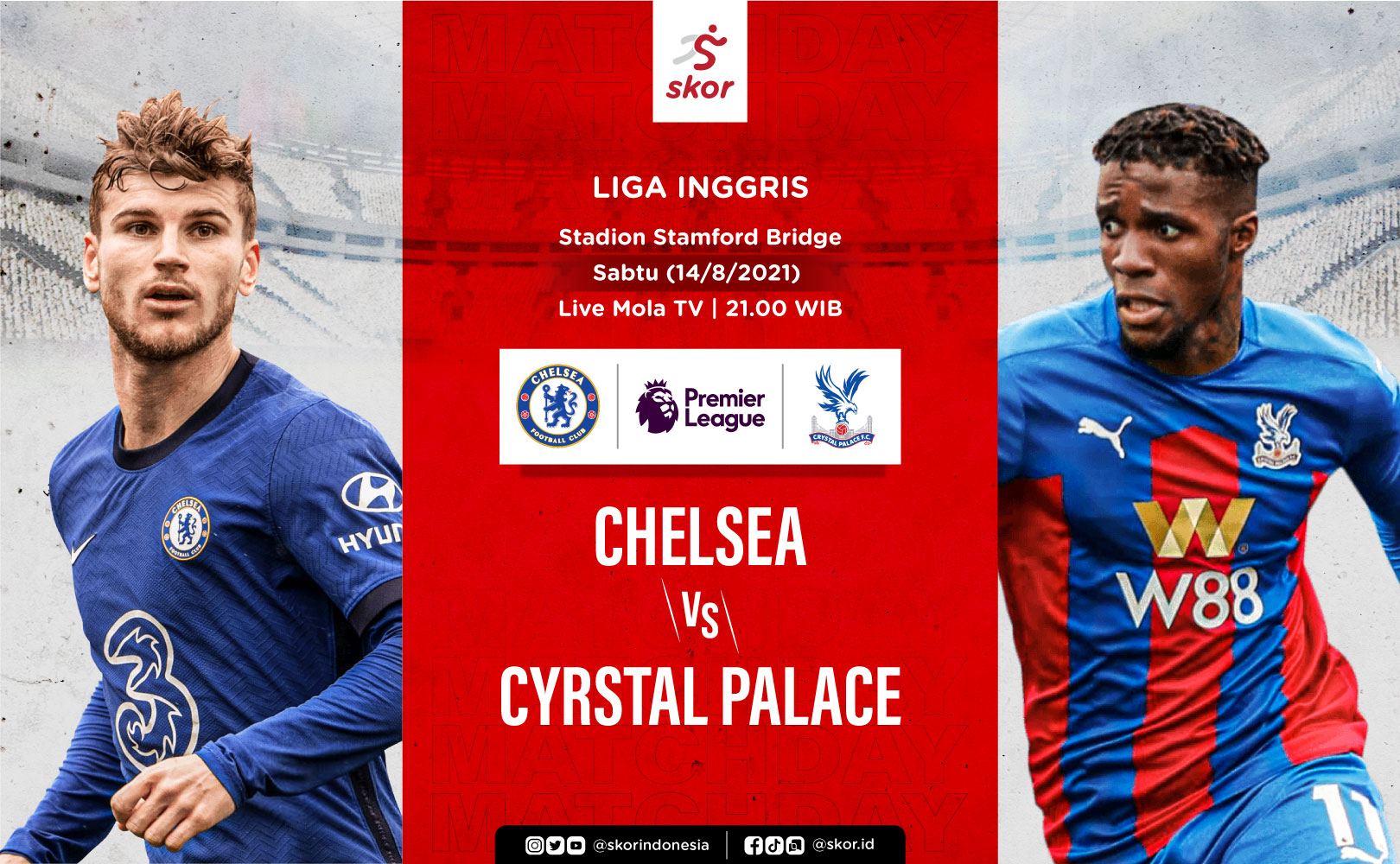 Link Live Streaming Chelsea vs Crystal Palace di Liga Inggris