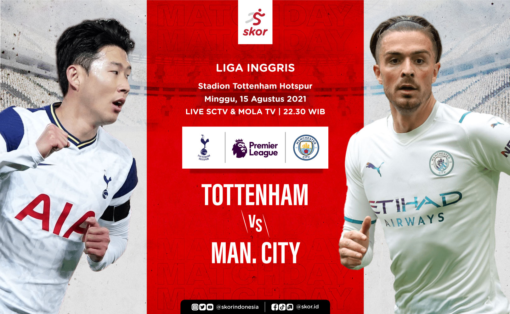 Link Live Streaming Tottenham Hotspur vs Manchester City di Liga Inggris