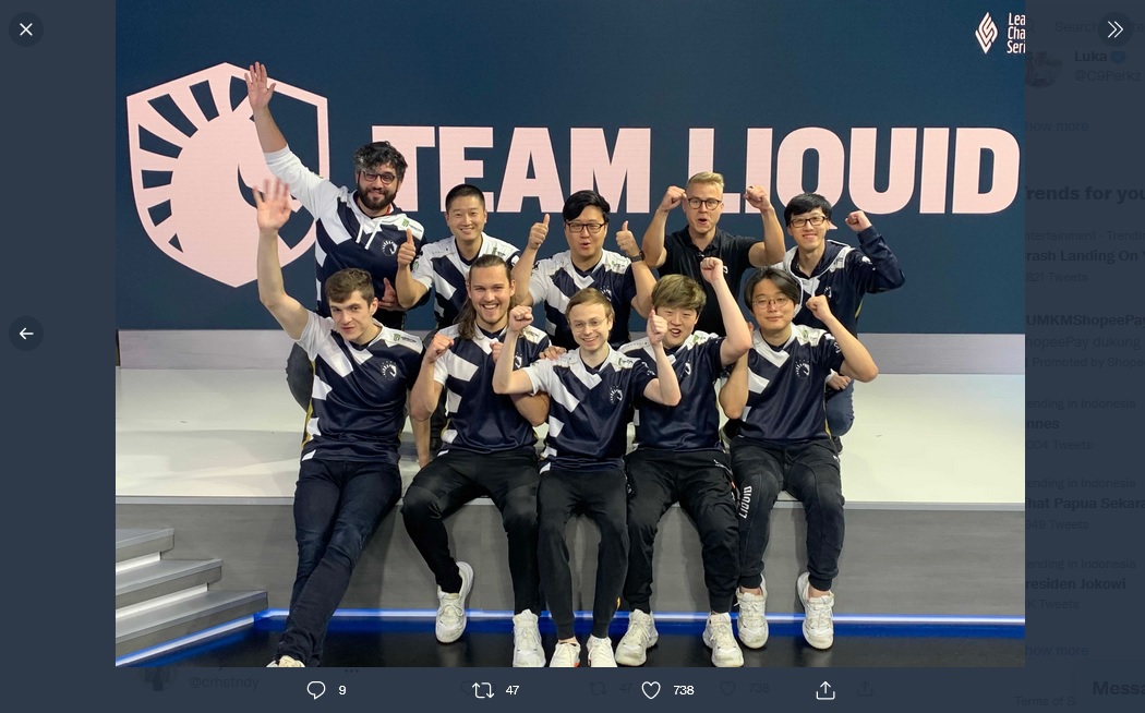 Tumbangkan Team SoloMid, Team Liquid Pastikan Tiket Worlds Championship 2021