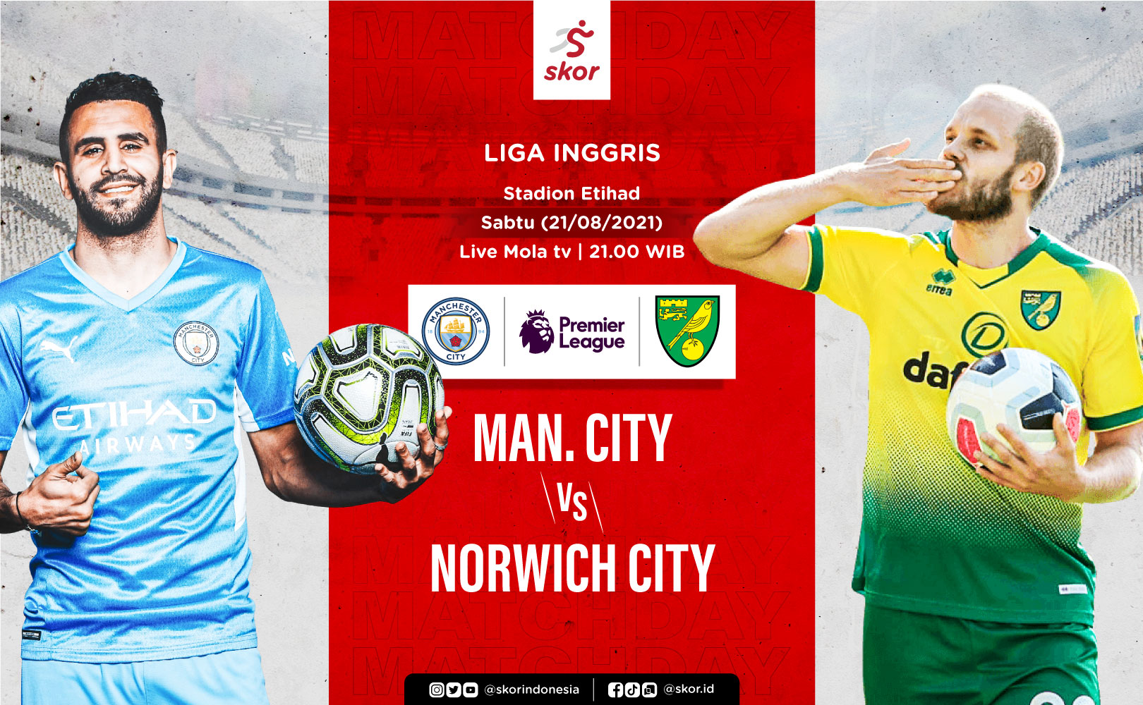 Link LIve Streaming Manchester City vs Norwich City di Liga Inggris