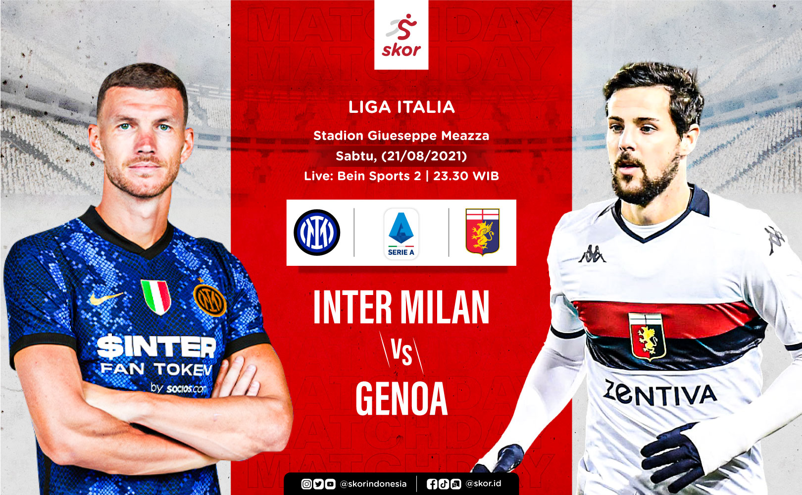 Link Live Streaming Liga Italia: Inter Milan vs Genoa